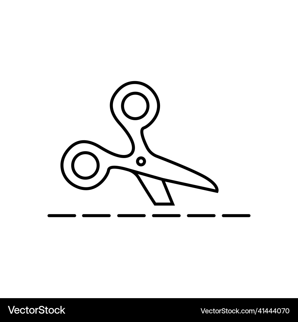 Scissors with cut lines isolated on white Scissors with cut lines isolated on white vector image