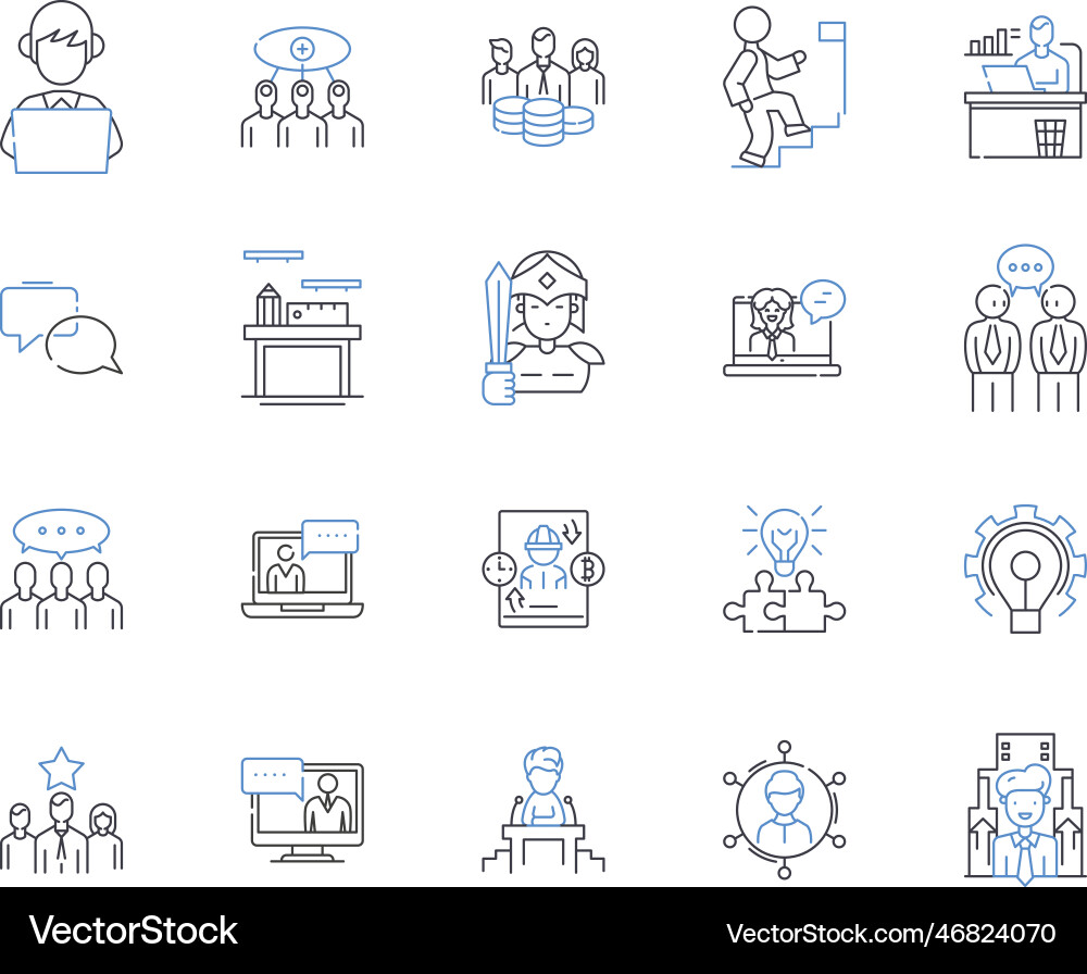 Skill development line icons collection training Skill development line icons collection training vector image