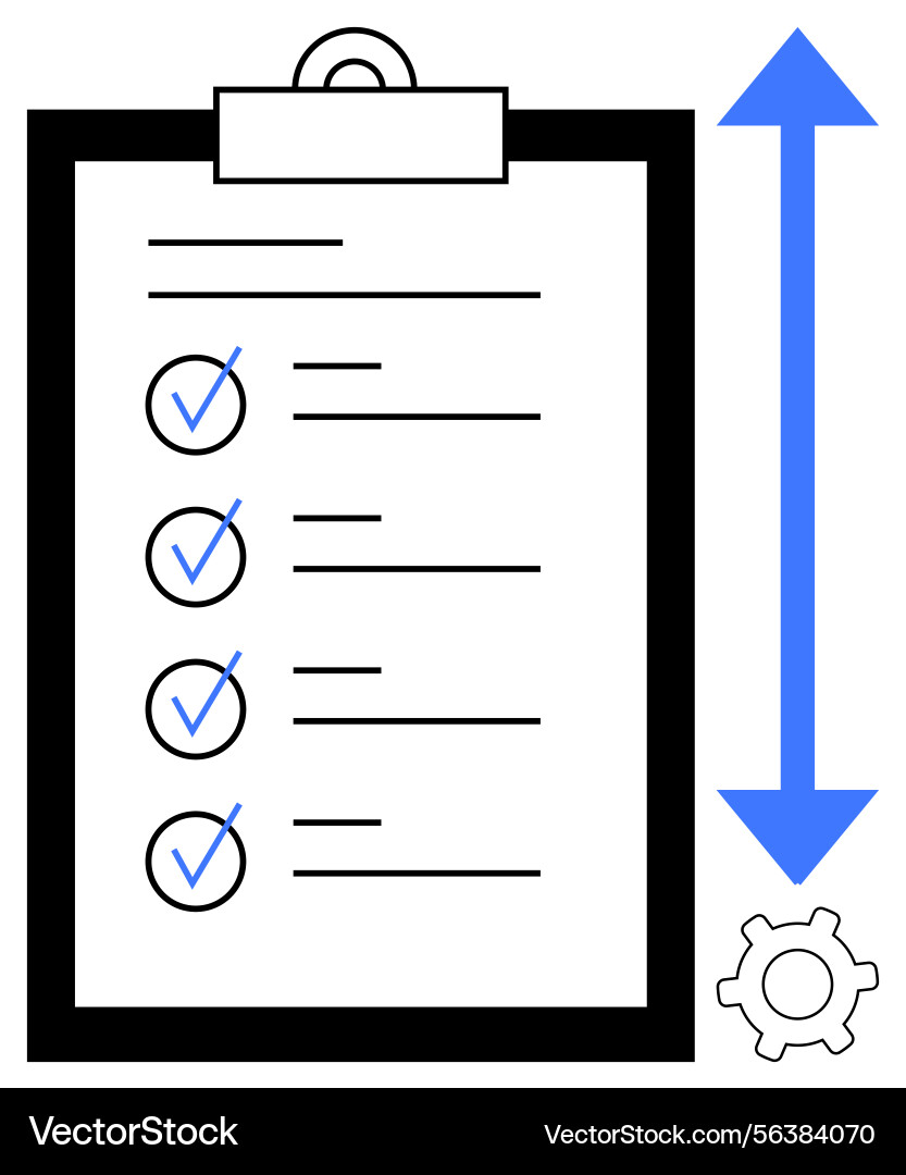 Task checklist with checkmarks gear vector image
