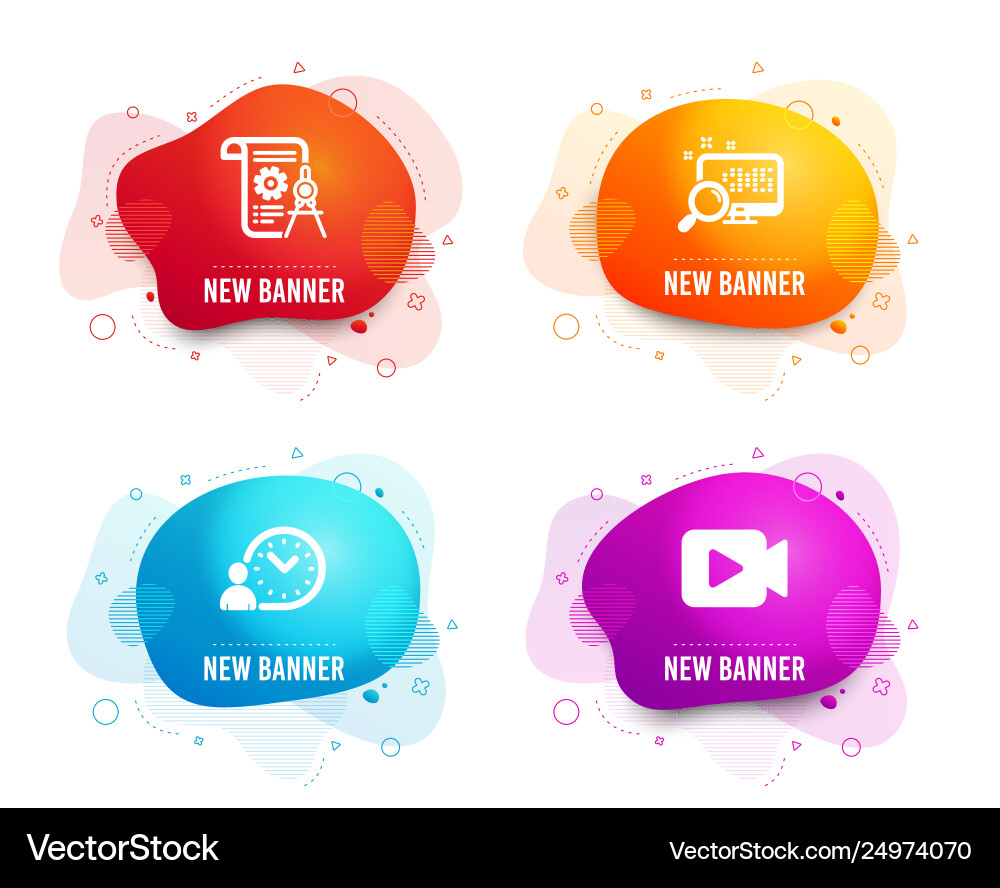 Time management divider document and search icons Time management divider document and search icons vector image