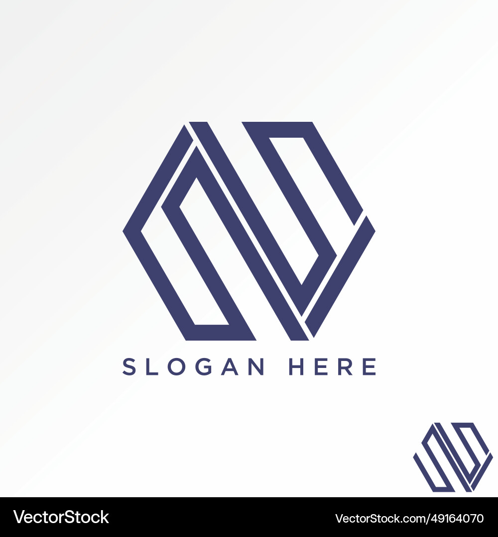 Unique letter initial ssi font on line hexagon Unique letter initial ssi font on line hexagon vector image