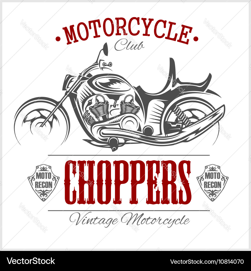 Vintage Motorcycle Chopper Logo Vector Image
