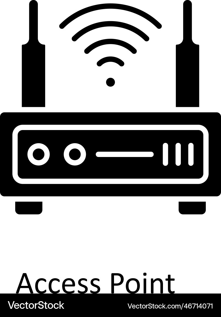 Access point solid icons simple stock il vector image