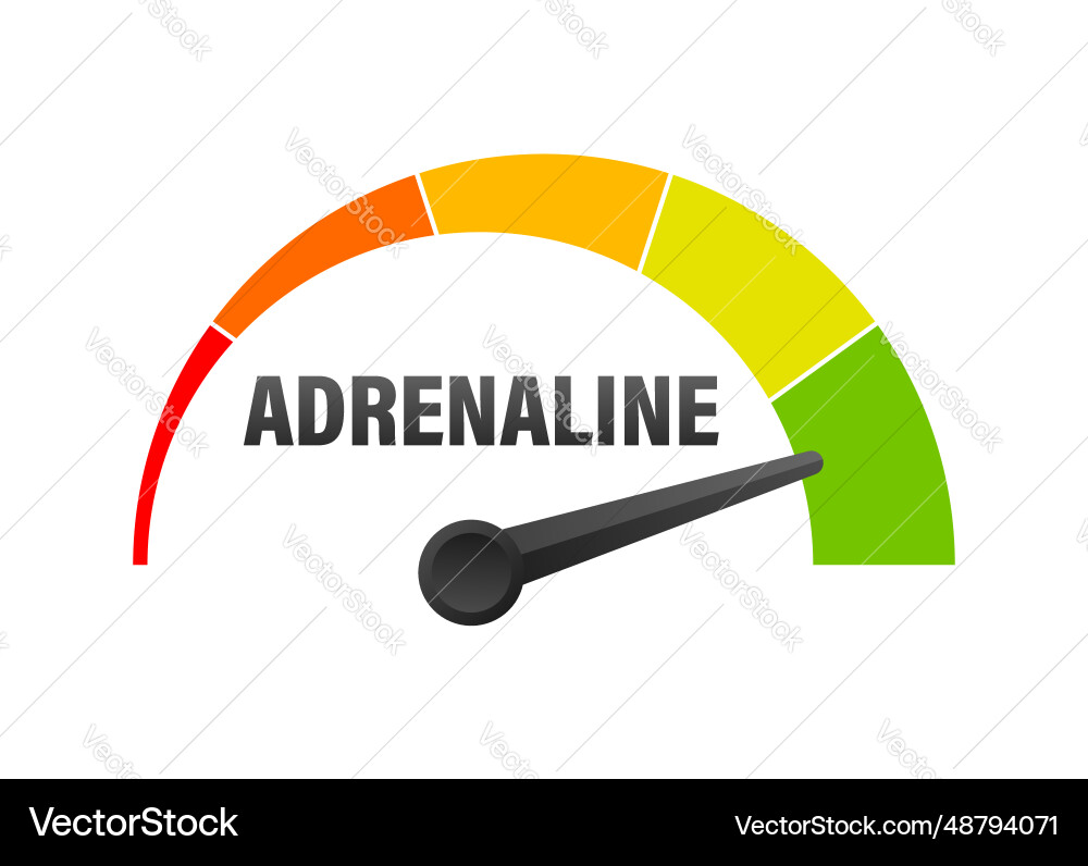 Adrenaline level meter measuring scale Adrenaline level meter measuring scale vector image