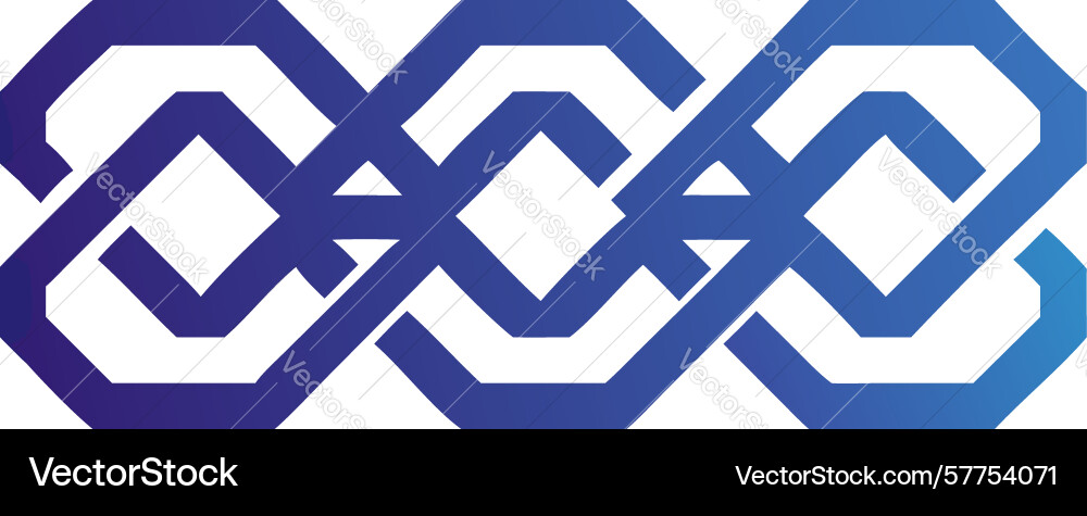 Blue intertwined loop pattern abstract geometric vector image