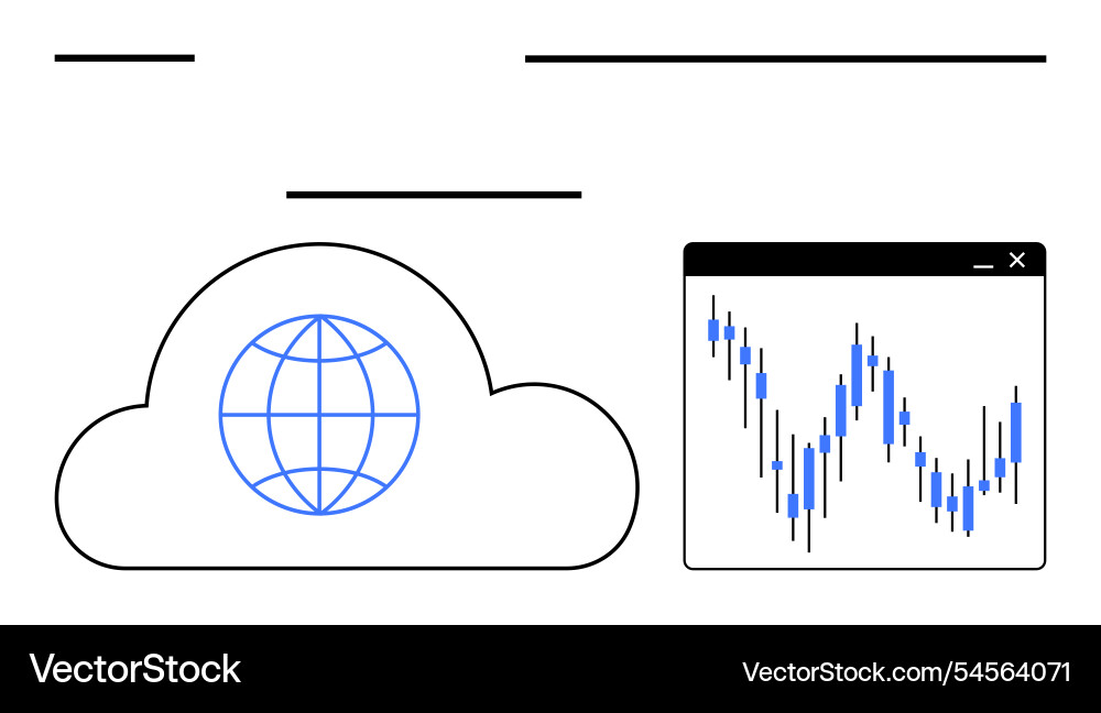 Cloud technology and data analytics for global vector image