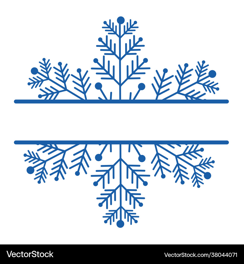 Decoration snowflake frame monogram for text Decoration snowflake frame monogram for text vector image