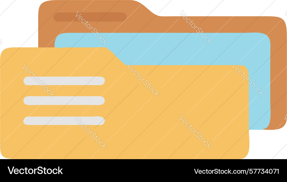 File folder icon with stacked documents for vector image