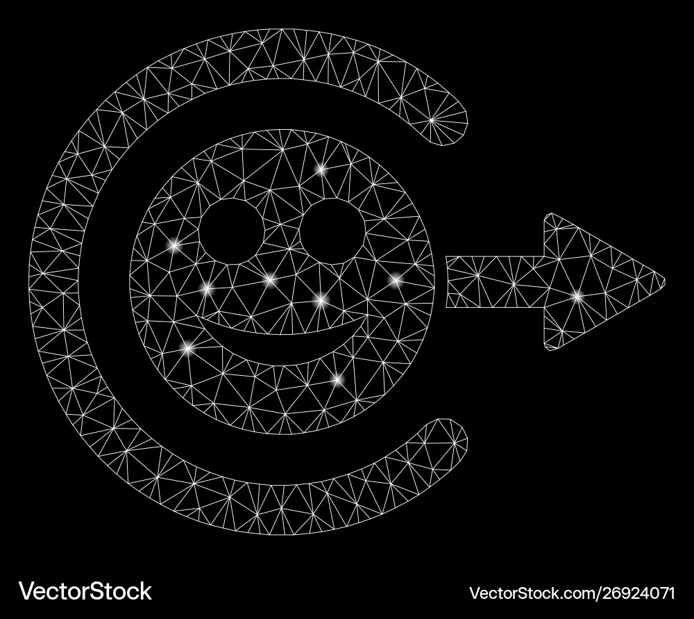Flare mesh network smile exit with spots Flare mesh network smile exit with spots vector image