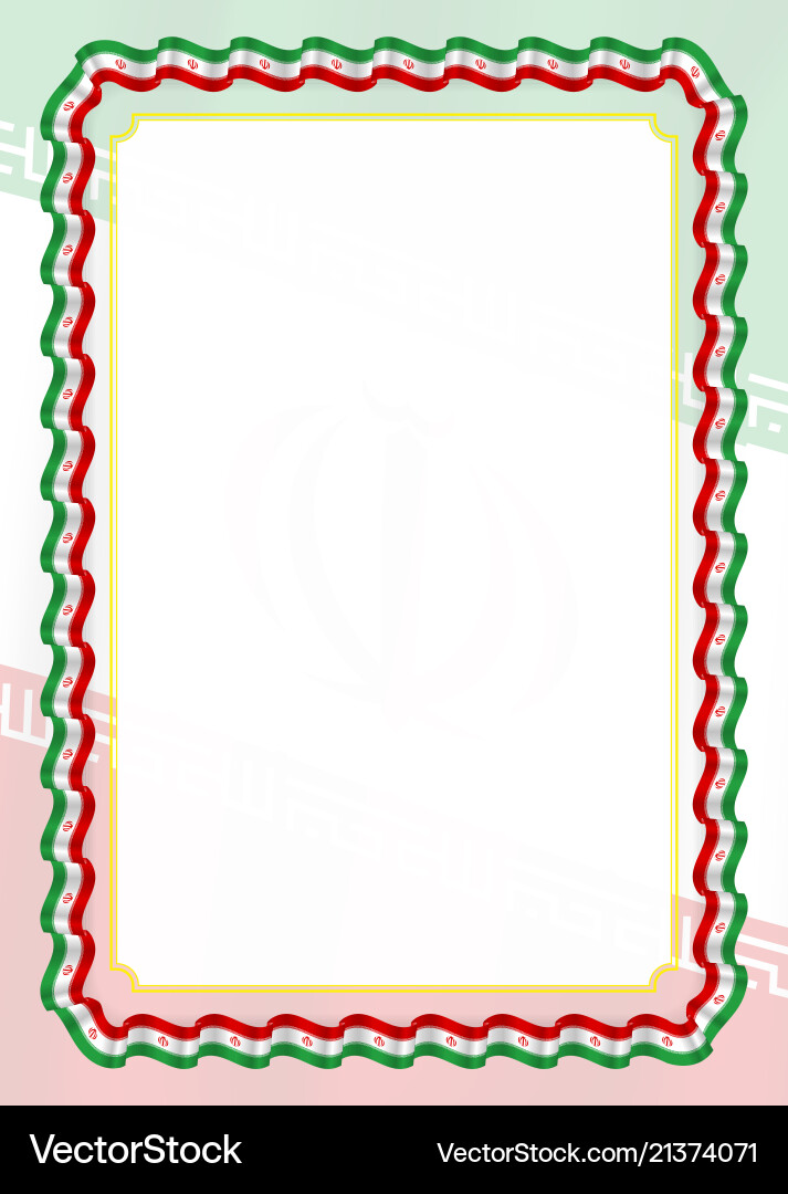 Frame and border of ribbon with iran flag Frame and border of ribbon with iran flag Vector Image