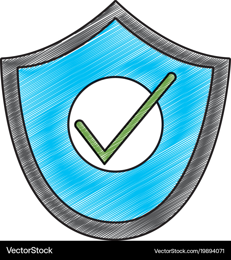 Grated shield security and protection object vector image