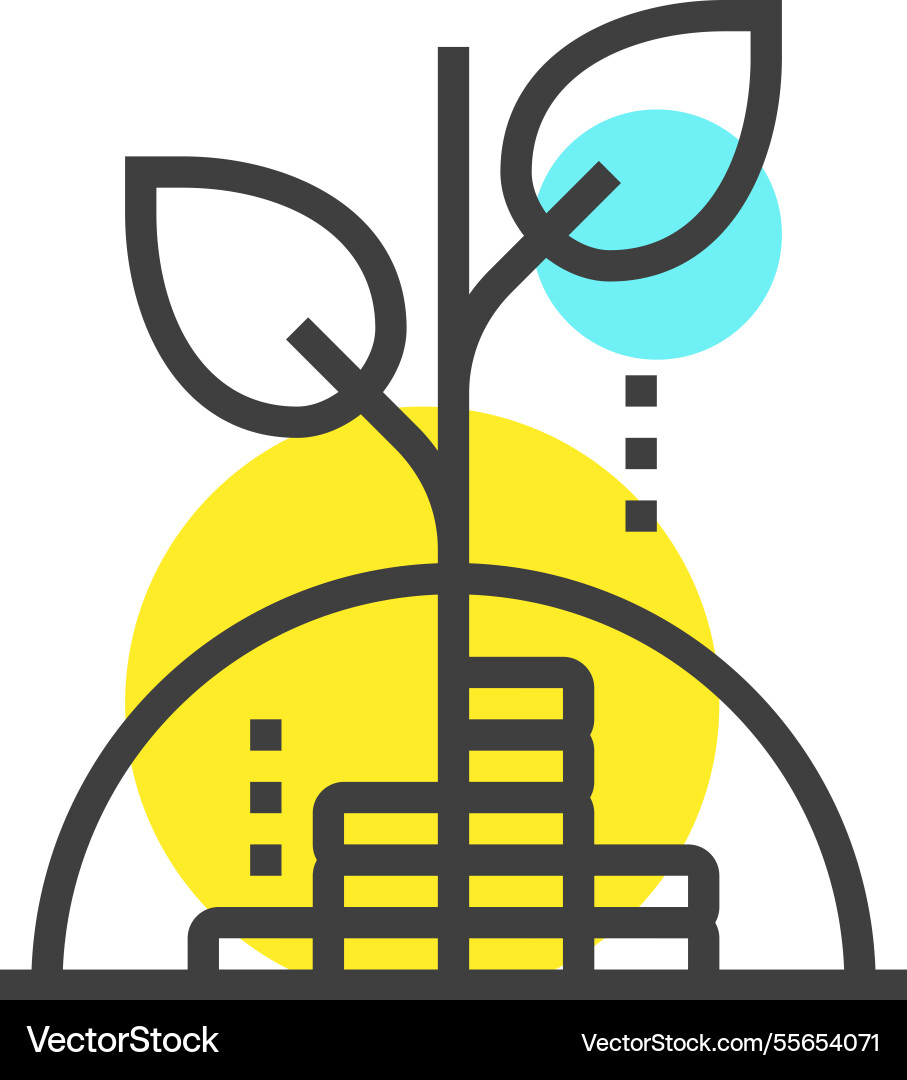 Growth flat line web icon concept Royalty Free Vector Image