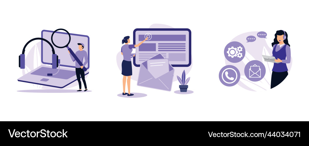 Help line customer self-service get in touch call Vector Image