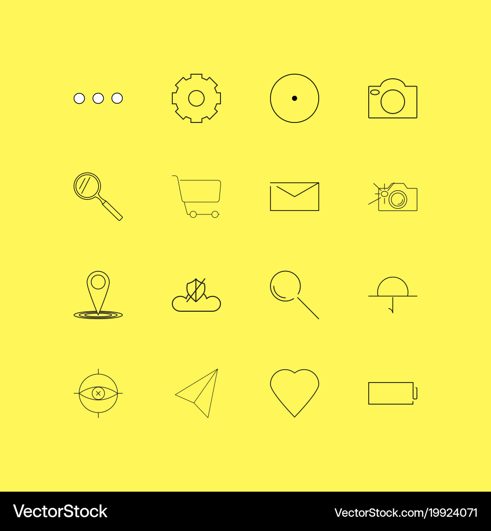Interface linear icon set simple outline icons vector image