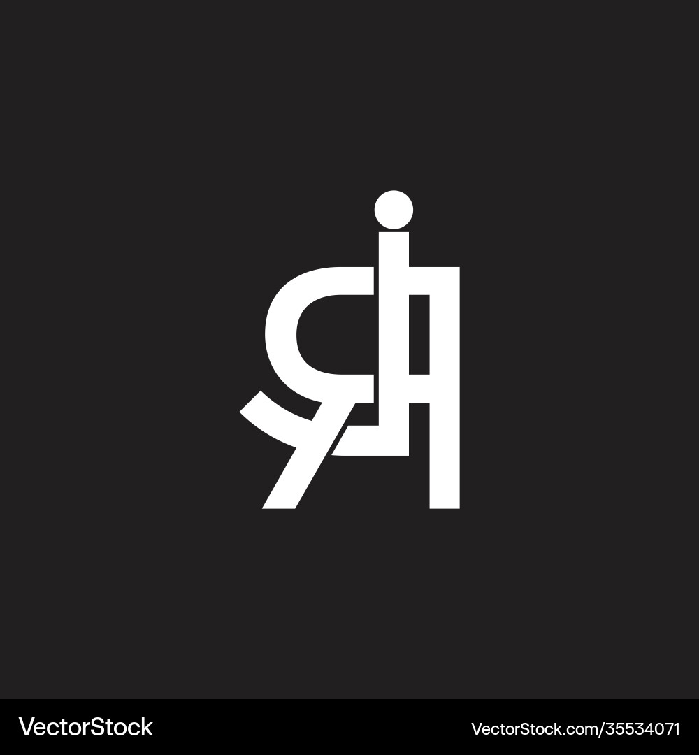Letter jr overlapping lines monogram design Letter jr overlapping lines monogram design vector image