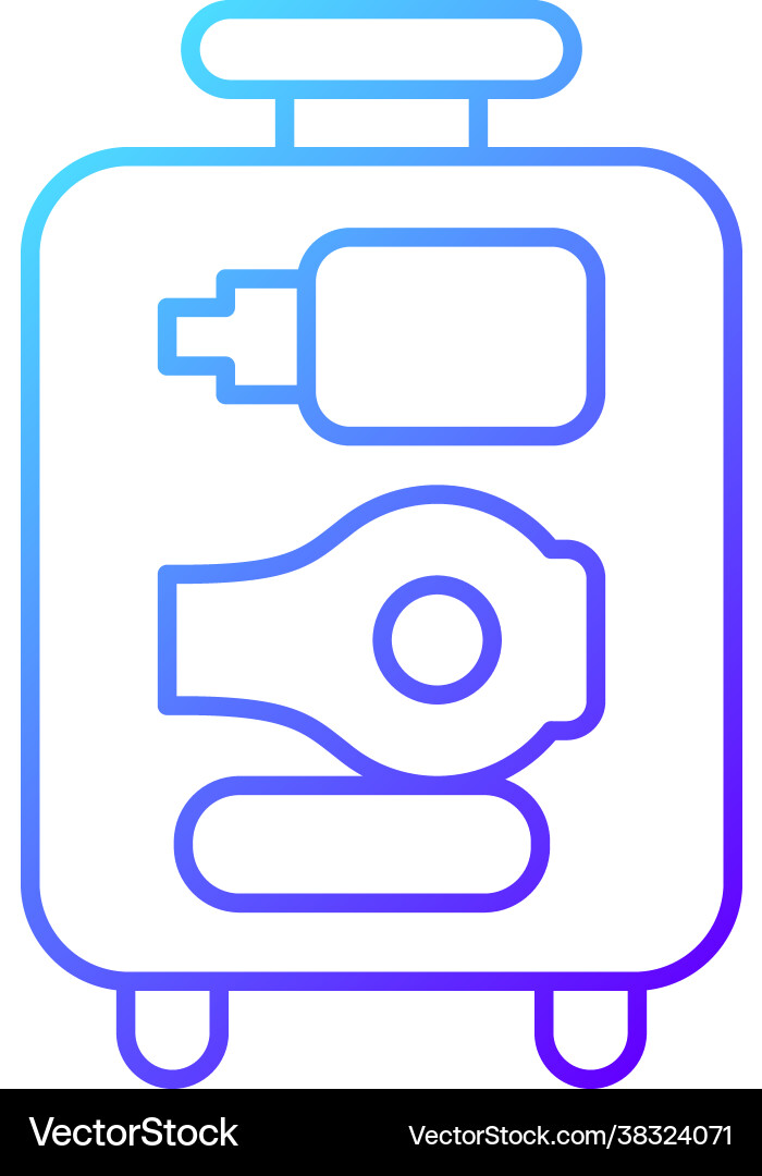 Open suitcase gradient linear icon Vector Image