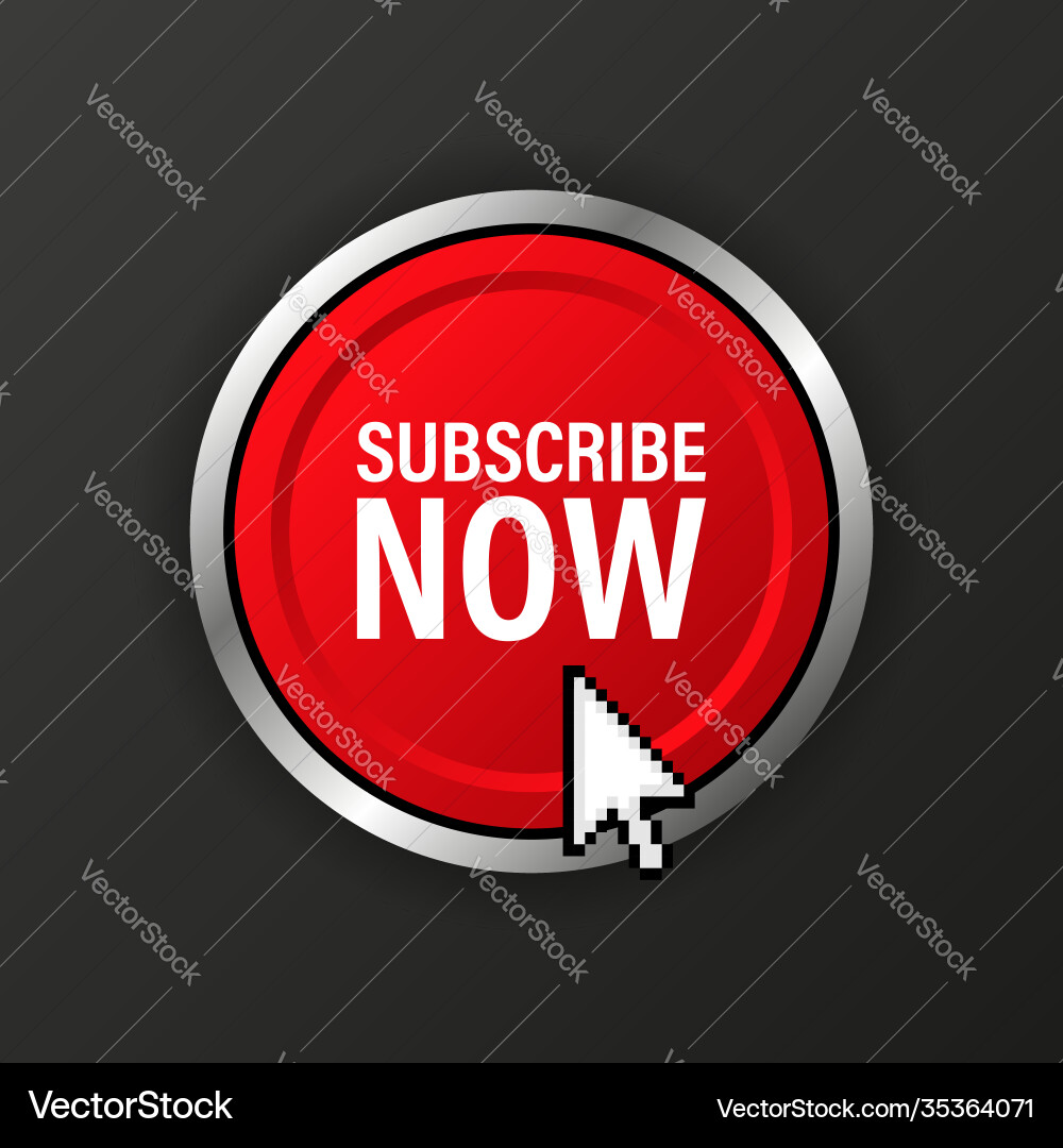 Red rounded subscribe button on white background Red rounded subscribe button on white background vector image