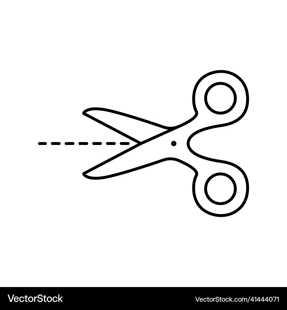Scissors with cut lines isolated on white Scissors with cut lines isolated on white vector image