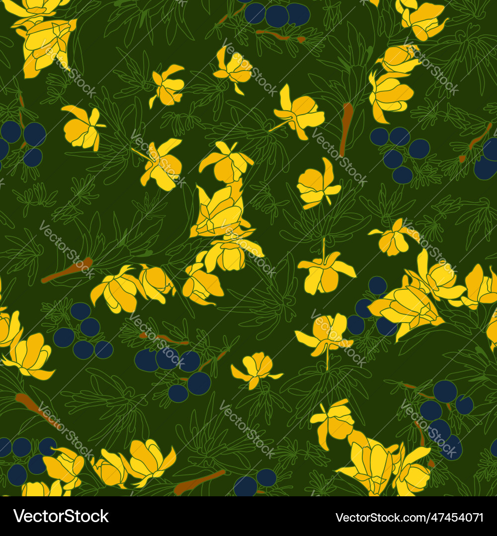 Seamless pattern with berberis branches Seamless pattern with berberis branches vector image