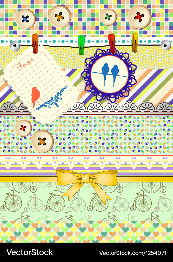 Set patterns frames and borders vector image