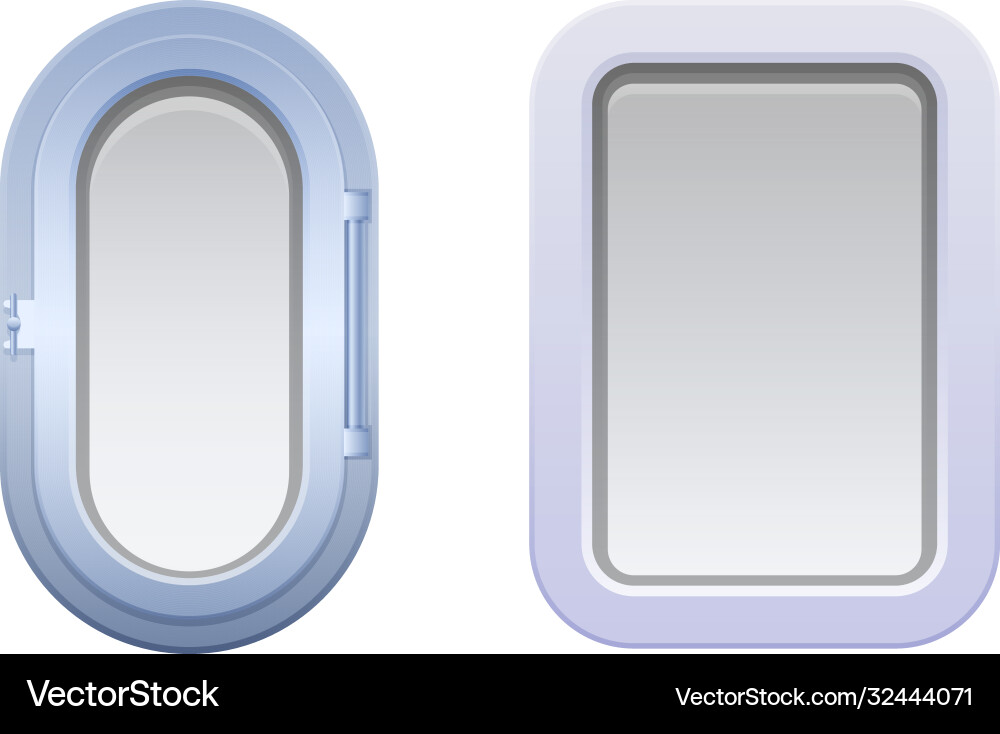 Set round oval and rectangular windows Vector Image