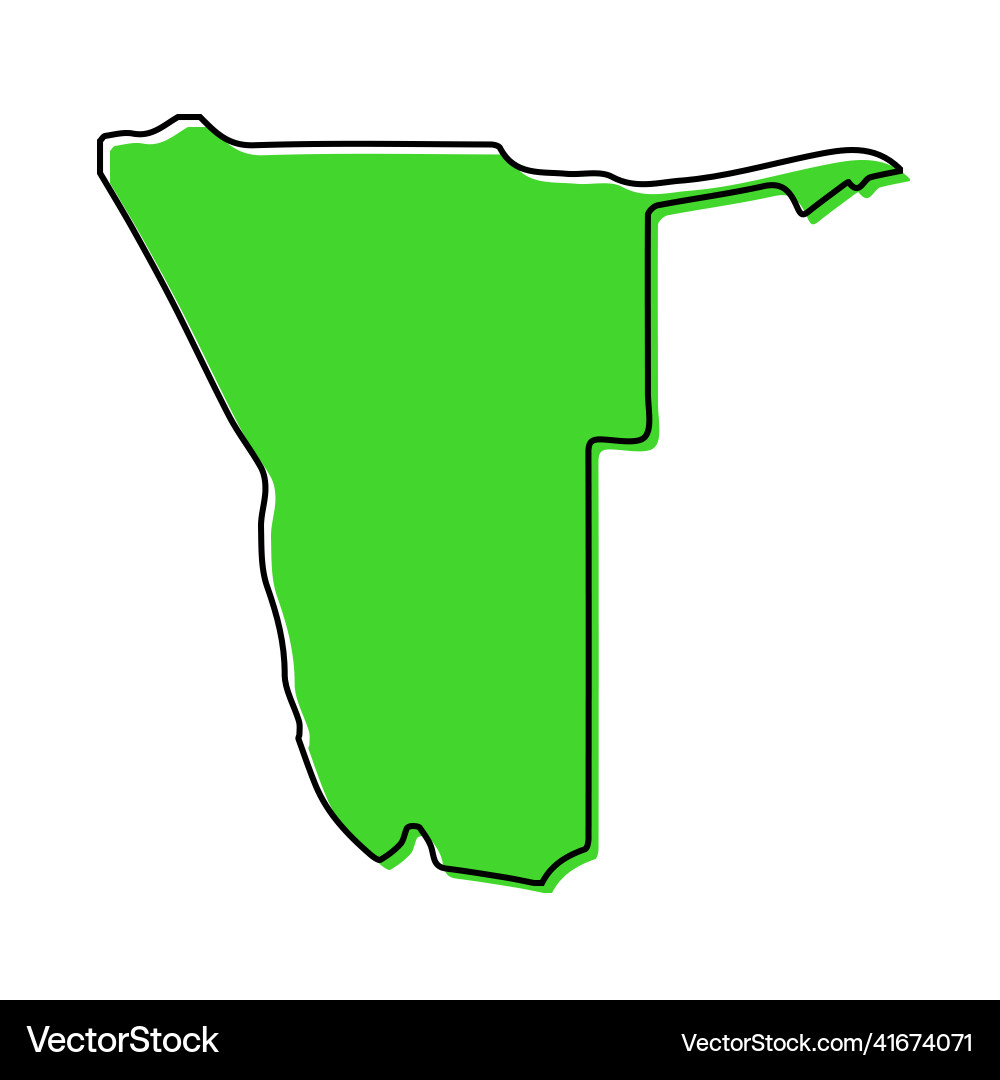 Simple outline map of namibia stylized line design Vector Image