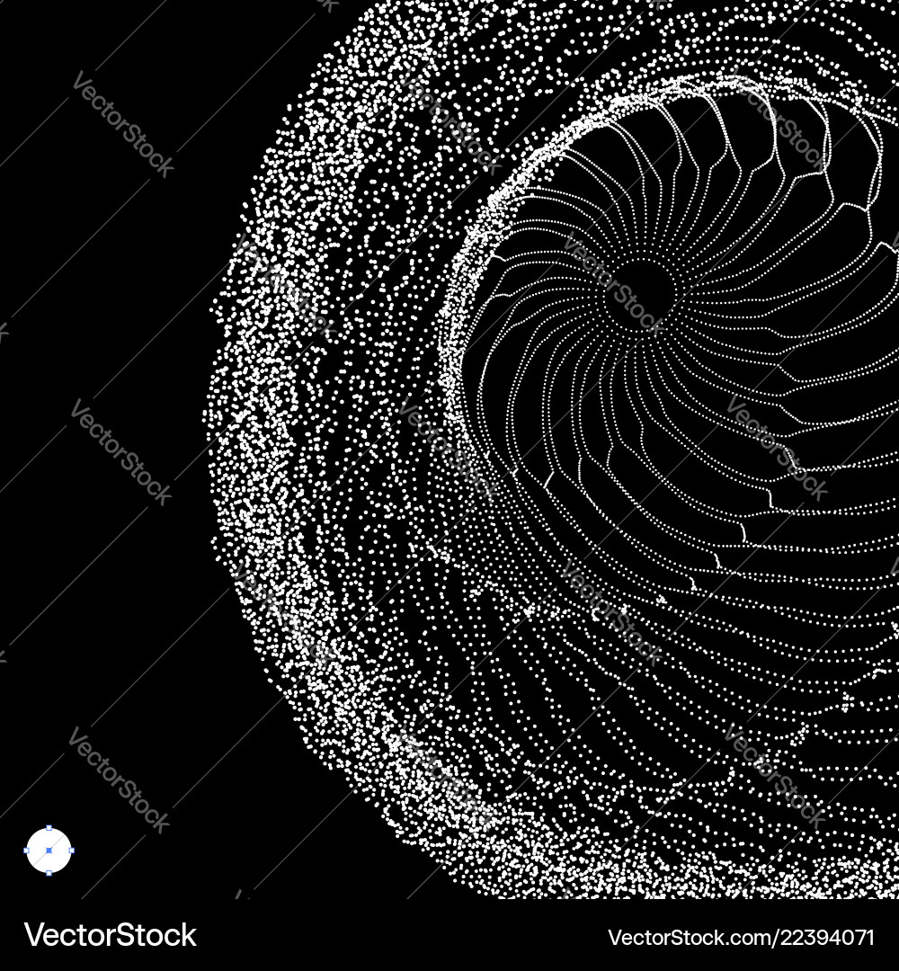 Spiraltunnel-Array mit dynamischen Partikeln Spiraltunnel-Array mit dynamischen Partikeln vektorbild