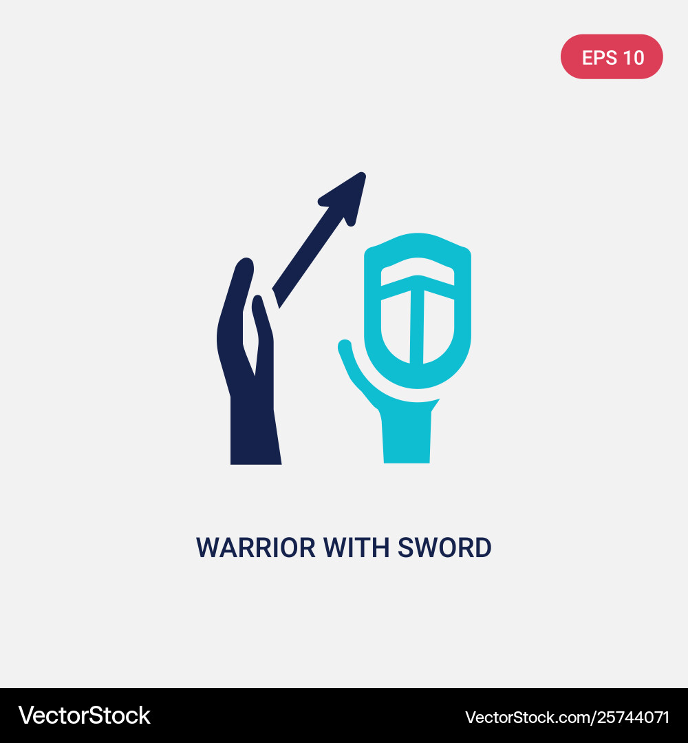 Two color warrior with sword and shield icon from Two color warrior with sword and shield icon from vector image