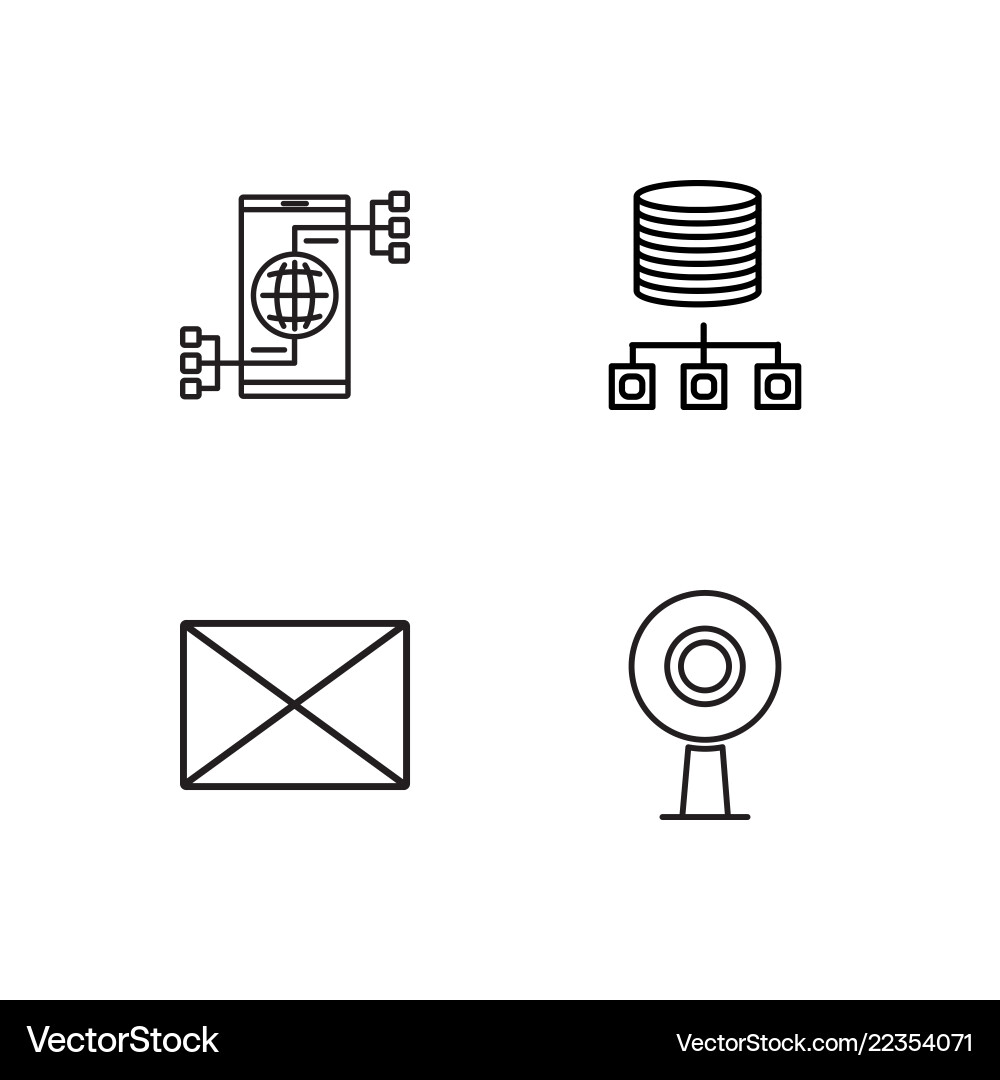 Web simple outlined icons set vector image