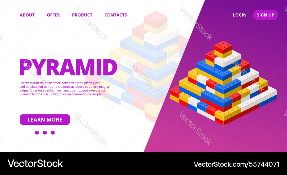Web template with a pyramid Web template with a pyramid vector image