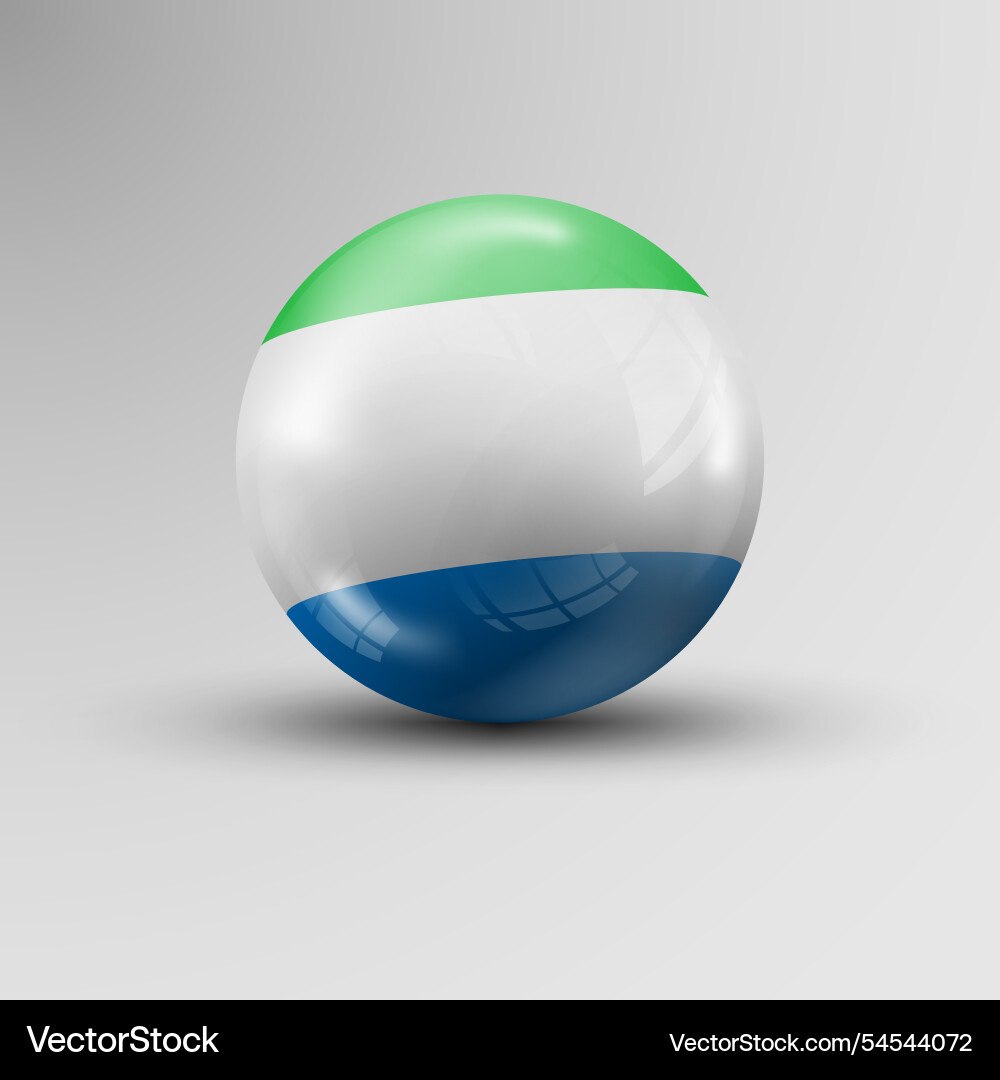 3d sphere background with flag of sierraleone 3d sphere background with flag of sierraleone Vector Image