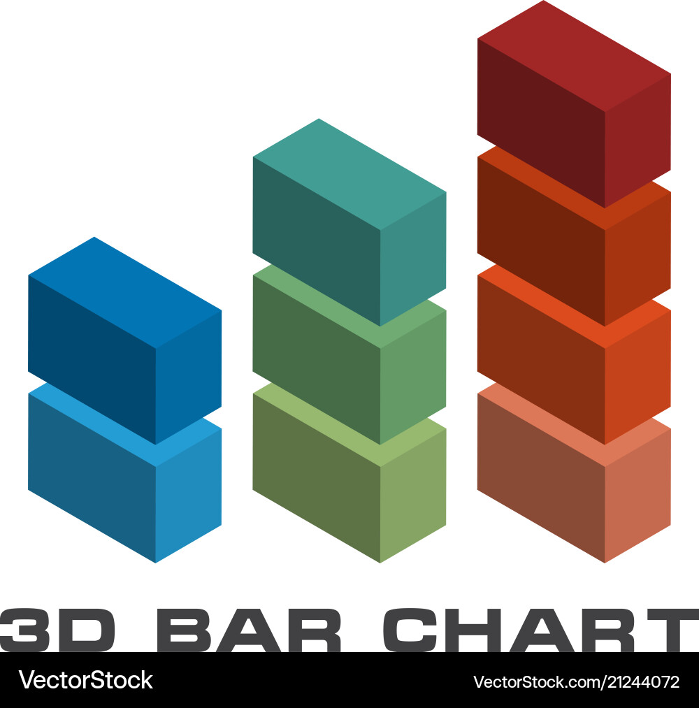 3d statistic chart graphic template Vector Image