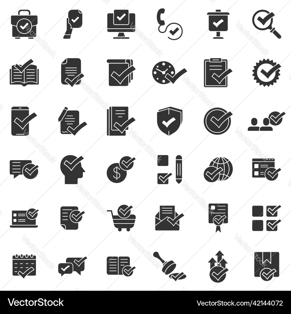Approve icon set in flat style check mark Approve icon set in flat style check mark vector image