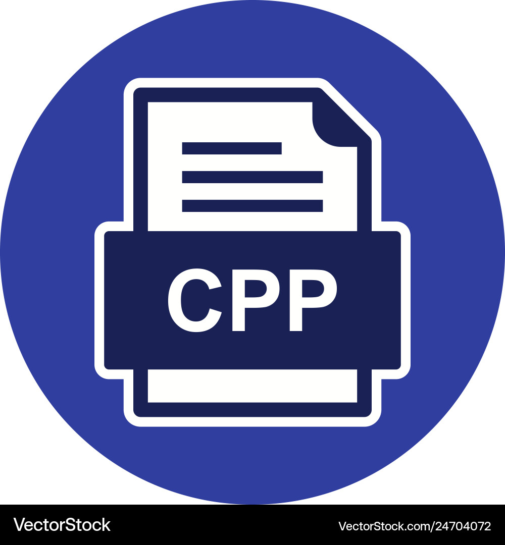 Cpp file document icon vector image