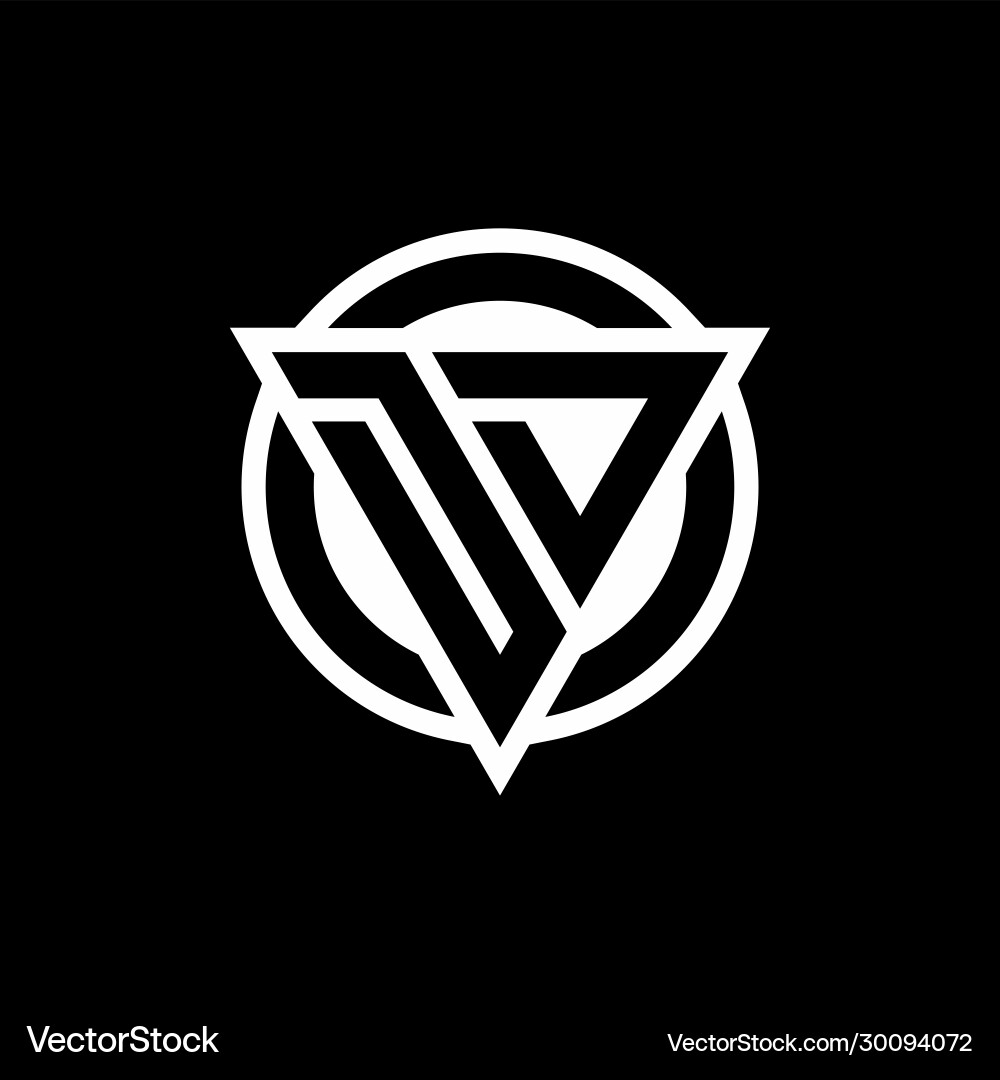 Dd logo with negative space triangle shape Dd logo with negative space triangle shape Vector Image
