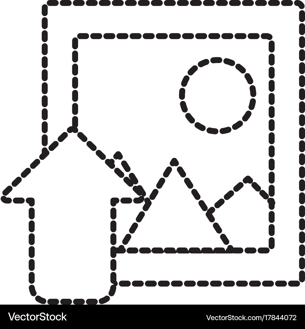 Dotted shape frame picture loading element icon Vector Image