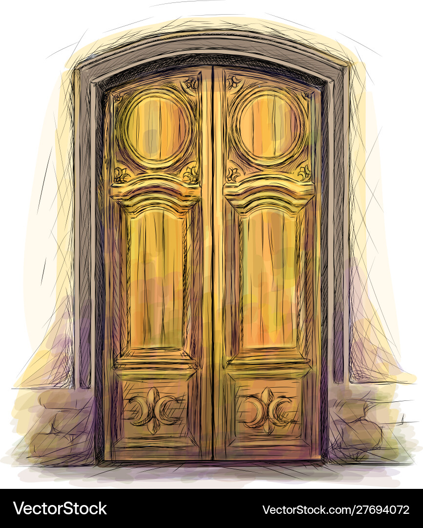 Elements architecture front door background Elements architecture front door background vector image