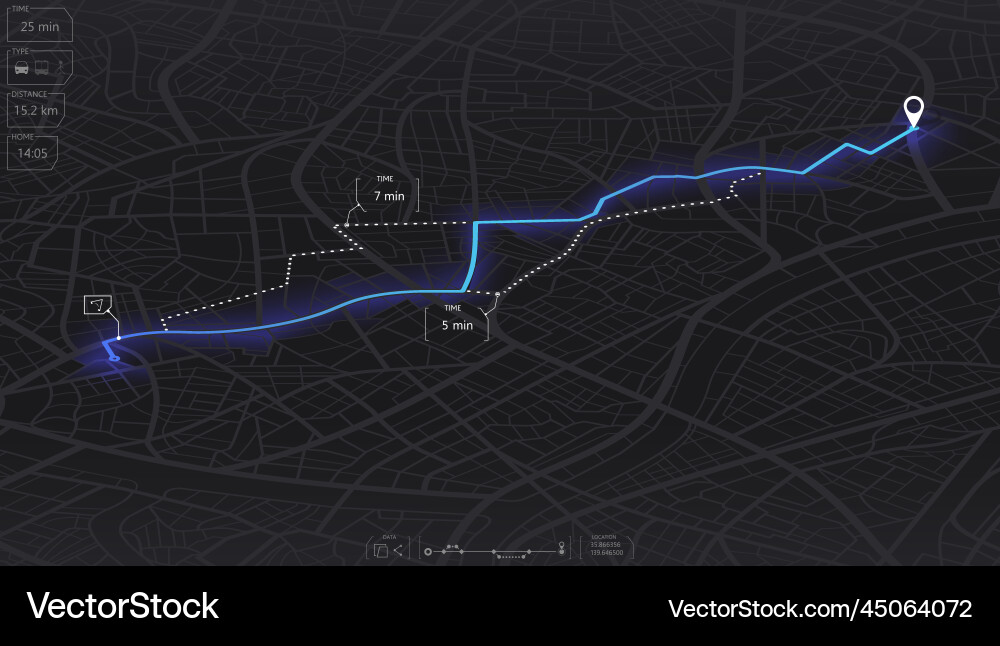 Gps map navigation to own house view from above Vector Image