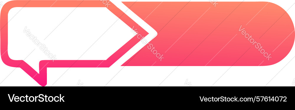 Gradient speech bubble with arrow pointing right vector image