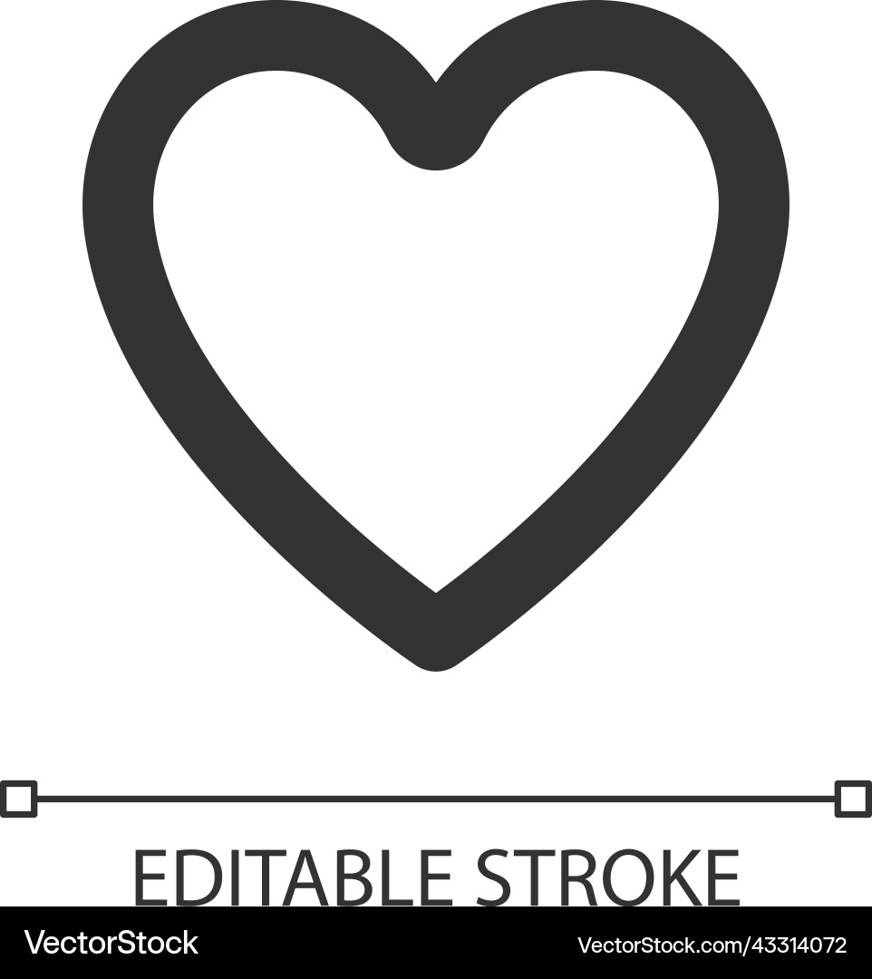Heart pixel perfect linear ui icon Vector Image