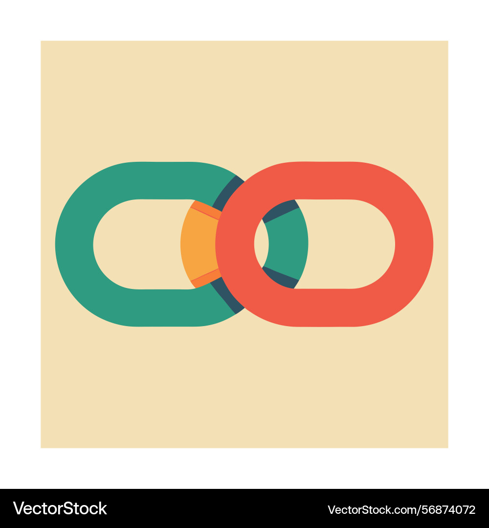 Interlocking chain links in retro style vector image