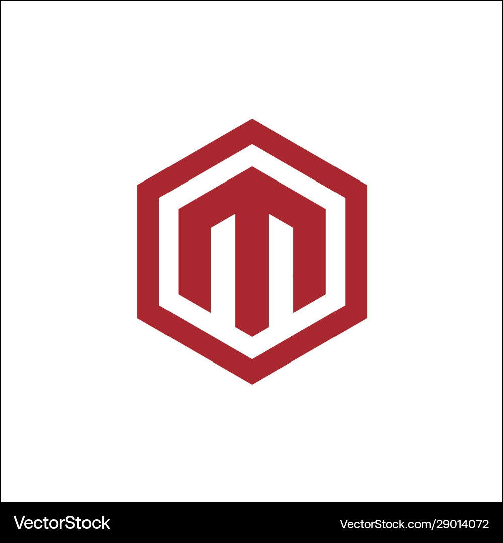 M hexagon logo Royalty Free Vector Image - VectorStock