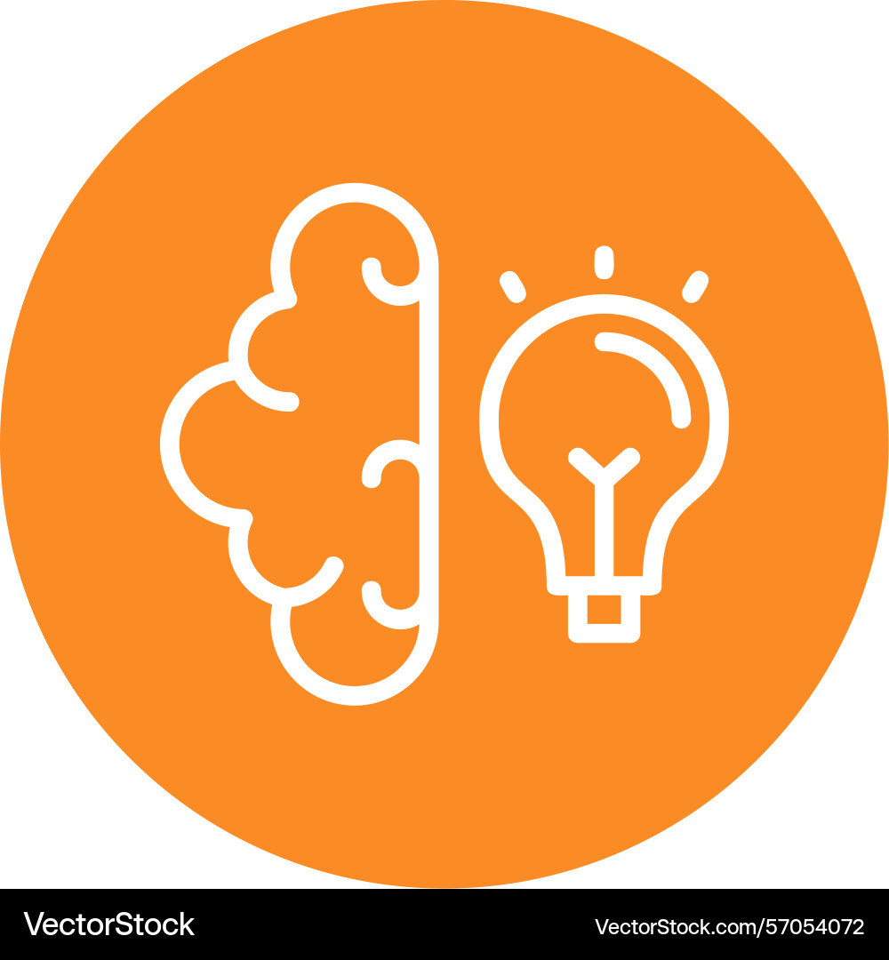 Mind wiz line circle style icon design vector image