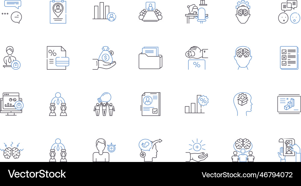Performance evaluation line icons collection Vector Image