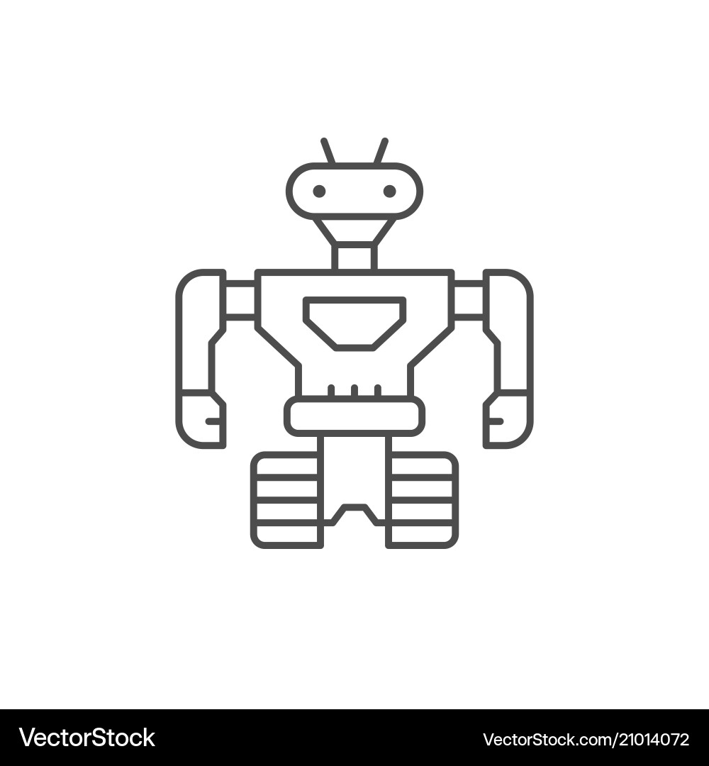 Robot Line Icon - Android vector image