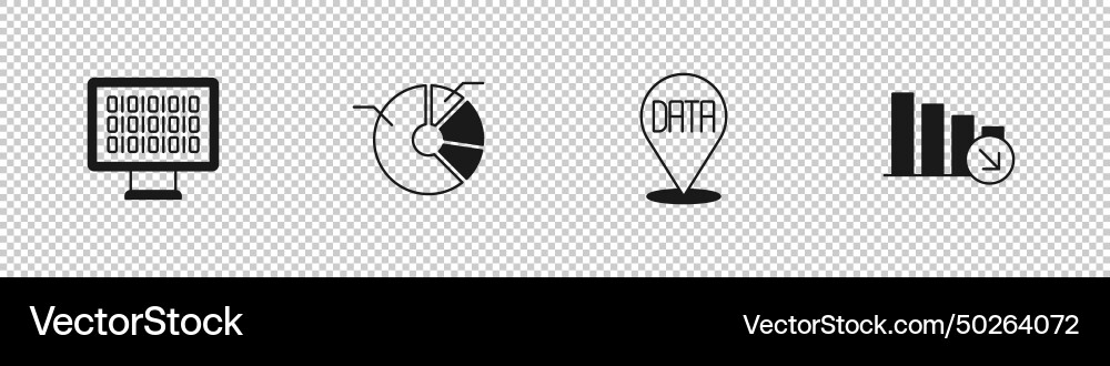Set binary code pie chart infographic data Set binary code pie chart infographic data vector image