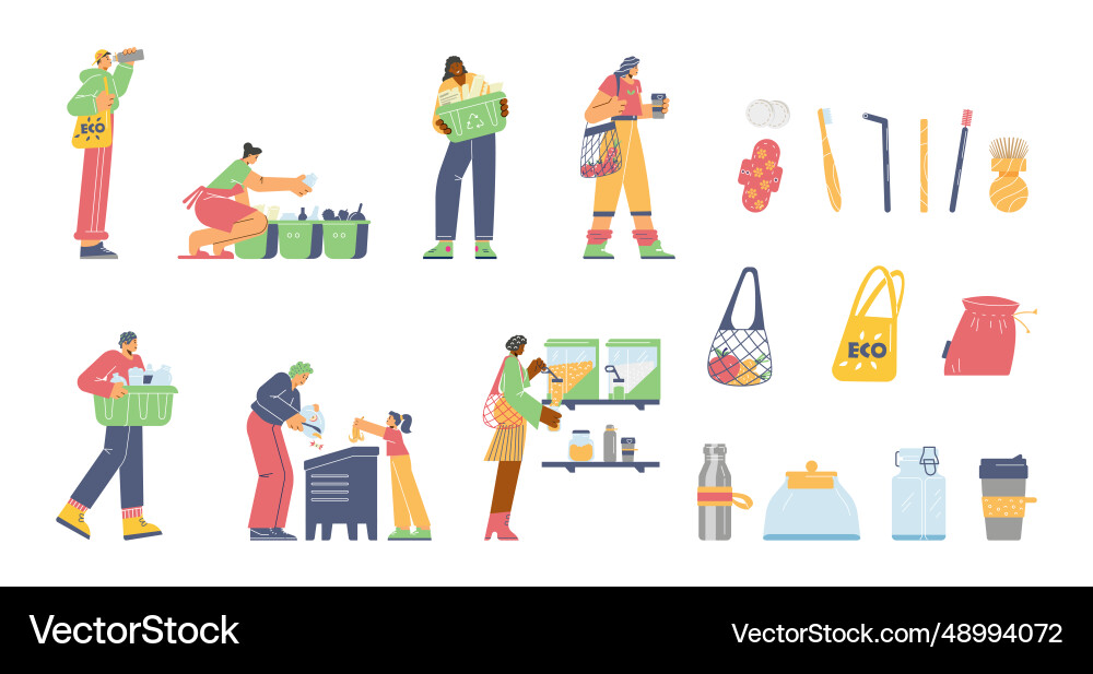Set of reduce reuse recycle Vector Image