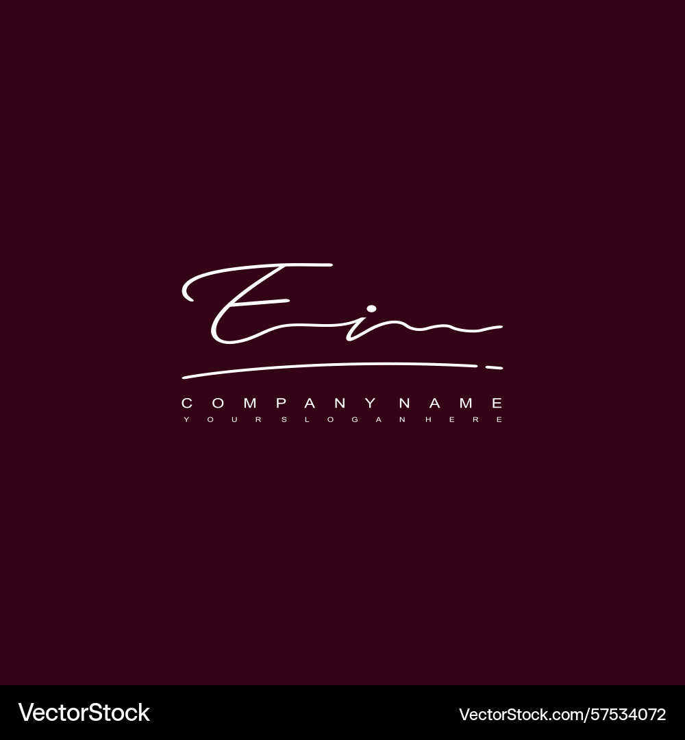 Signature style ei initial logos initials logo Vector Image
