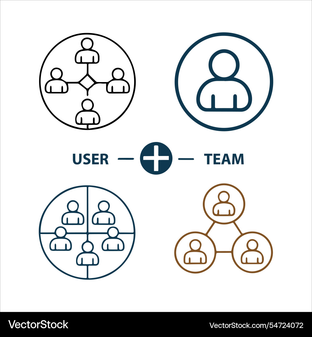 Web user team icons set file Vector Image