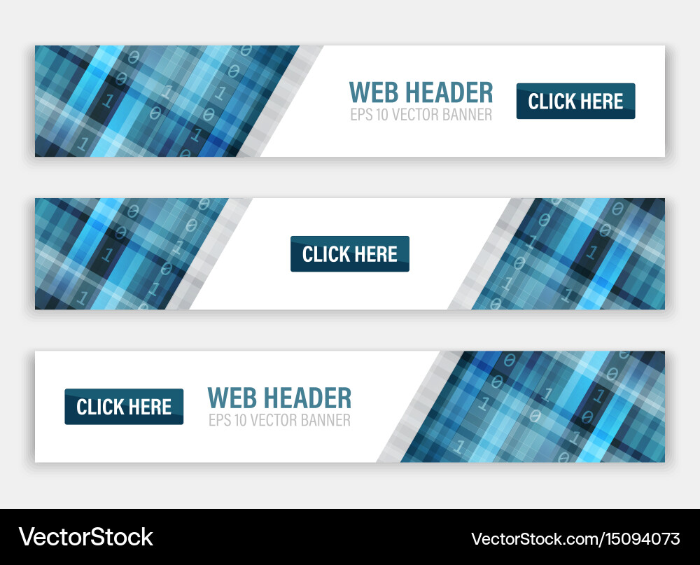 Abstract banners for web header with button vector image